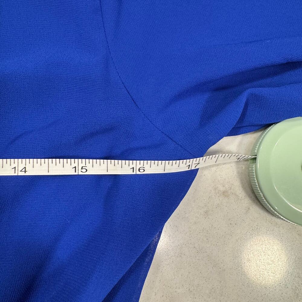Lulus Wondrous Water Lilies Royal Blue Maxi Dress M Faux Wrap Slit Cobalt Event - Picture 16 of 16
